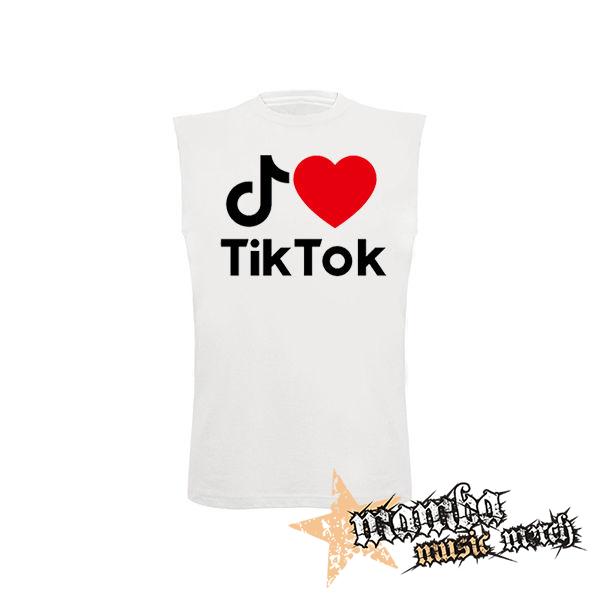 I LOVE TIK TOK - biele detské tričko bez rukávov