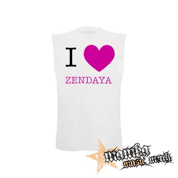 I LOVE ZENDAYA - biele detské tričko bez rukávov