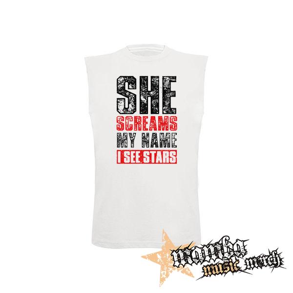I SEE STARS - She Screams My Name - biele detské tričko bez rukávov