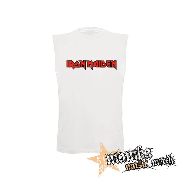 IRON MAIDEN - Red Logo 2 - biele detské tričko bez rukávov