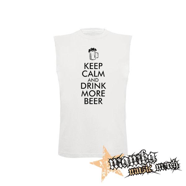 KEEP CALM AND DRINK - biele detské tričko bez rukávov