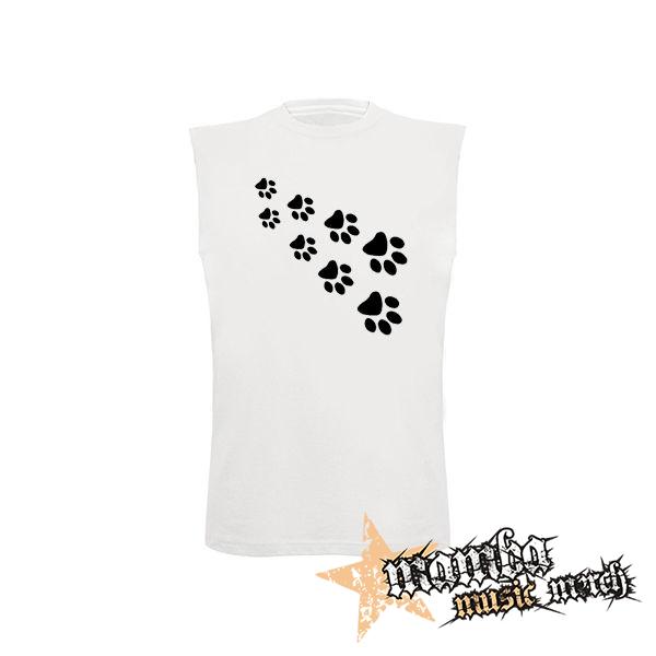 LABKY - PAWS - biele detské tričko bez rukávov