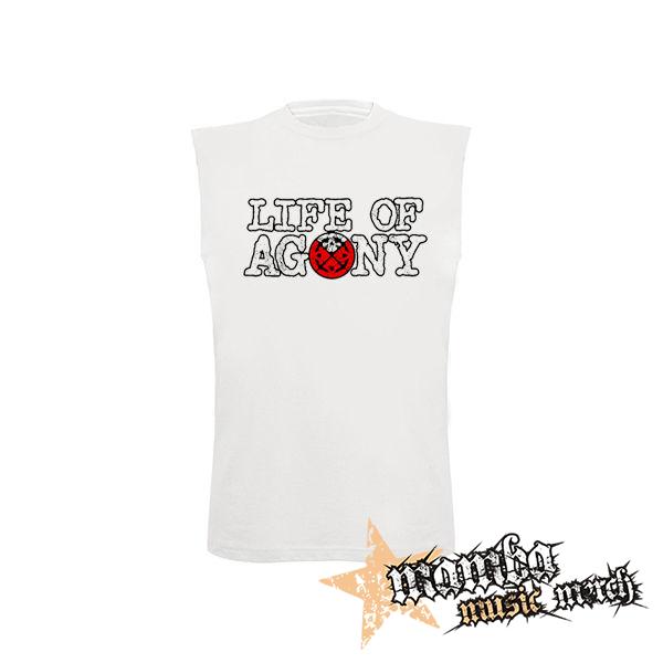 LIFE OF AGONY - Logo - biele detské tričko bez rukávov