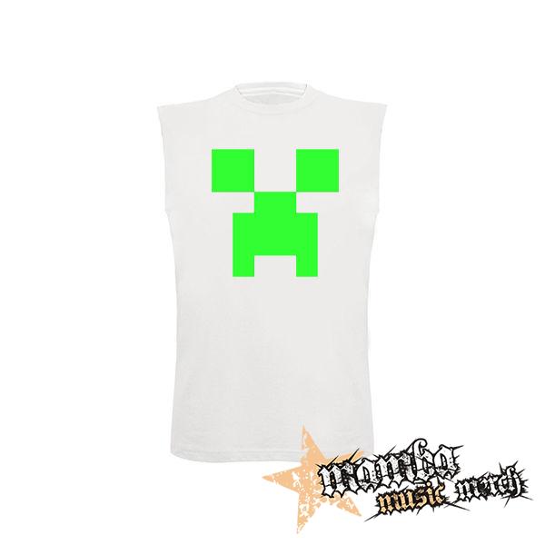 MINECRAFT - Green Creeper - biele detské tričko bez rukávov