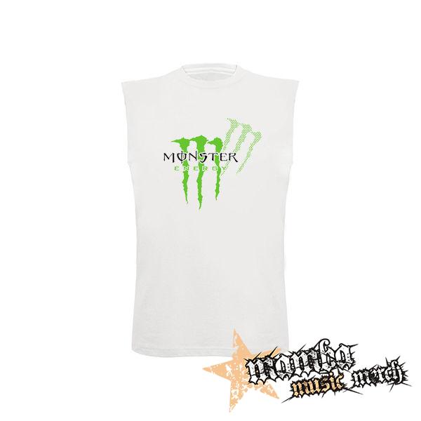 MONSTER ENERGY - Green Logo Honey Bee - biele detské tričko bez rukávov