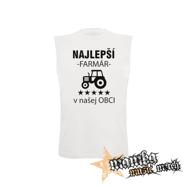NAJLEPŠÍ FARMÁR v našej OBCI - biele detské tričko bez rukávov