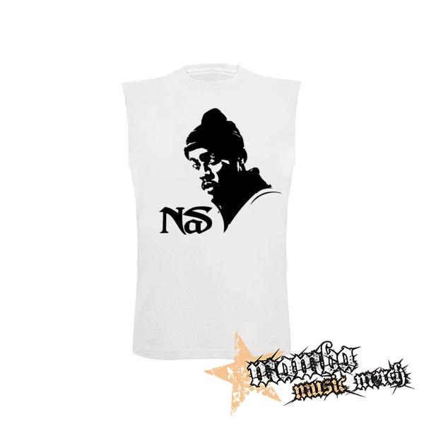 NAS - Logo & Portrait - biele detské tričko bez rukávov