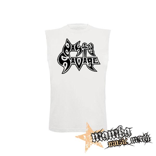 NASTY SAVAGE - Logo - biele detské tričko bez rukávov