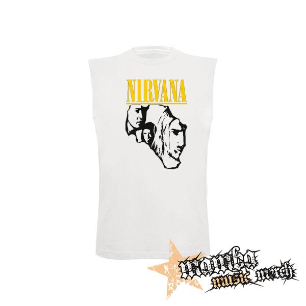 NIRVANA - Yellow Logo Band - biele detské tričko bez rukávov