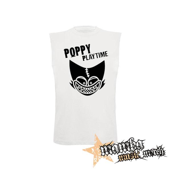 POPPY PLAYTIME - Logo Teeth smile - biele detské tričko bez rukávov