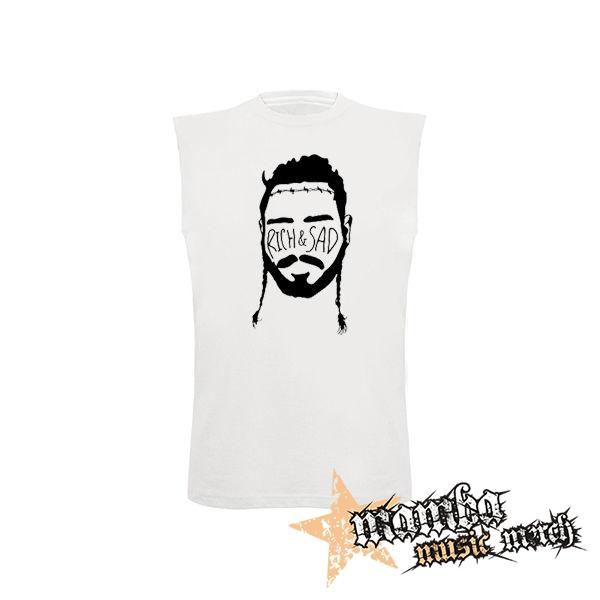POST MALONE - Rich & Sad - biele detské tričko bez rukávov