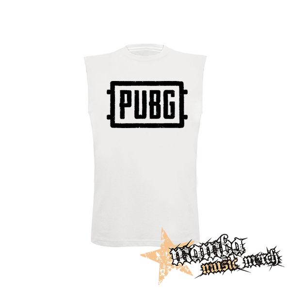 PUBG - Logo - biele detské tričko bez rukávov