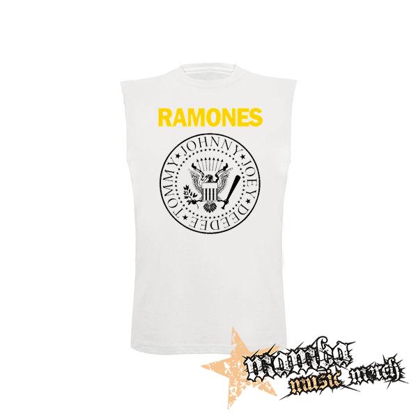 RAMONES - Yellow Logo White Symbol - biele detské tričko bez rukávov