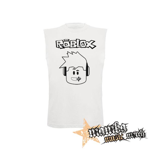 ROBLOX - Logo & Skin Face - biele detské tričko bez rukávov