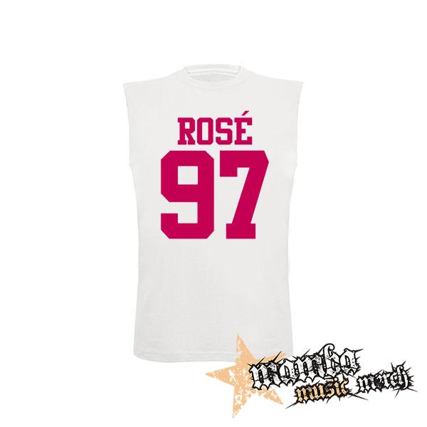 ROSÉ 97 - Pink Logo - biele detské tričko bez rukávov