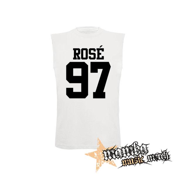 ROSÉ 97 - White Logo - biele detské tričko bez rukávov