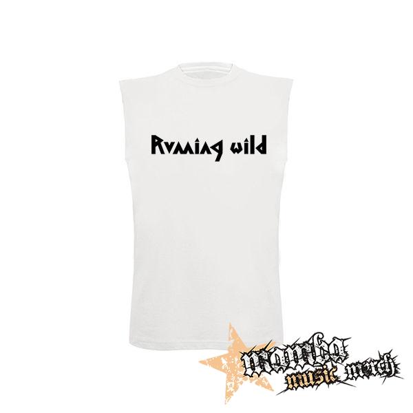RUNNING WILD - Logo - biele detské tričko bez rukávov
