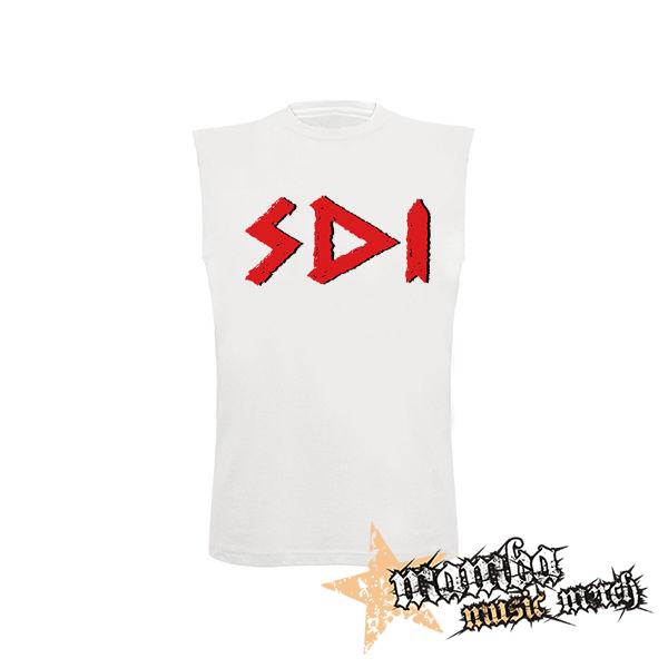 SDI - Logo Red - biele detské tričko bez rukávov