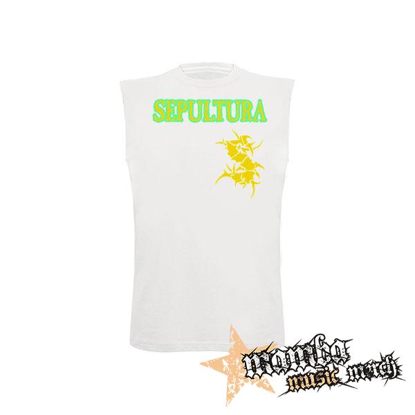 SEPULTURA - Brasil Yellow Logo - biele detské tričko bez rukávov