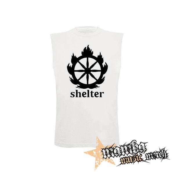 SHELTER - Logo - biele detské tričko bez rukávov