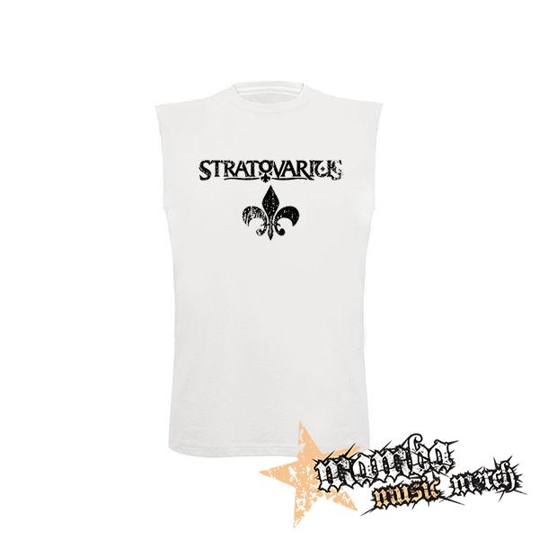 STRATOVARIUS - Black Logo Vintage Crest - biele detské tričko bez rukávov