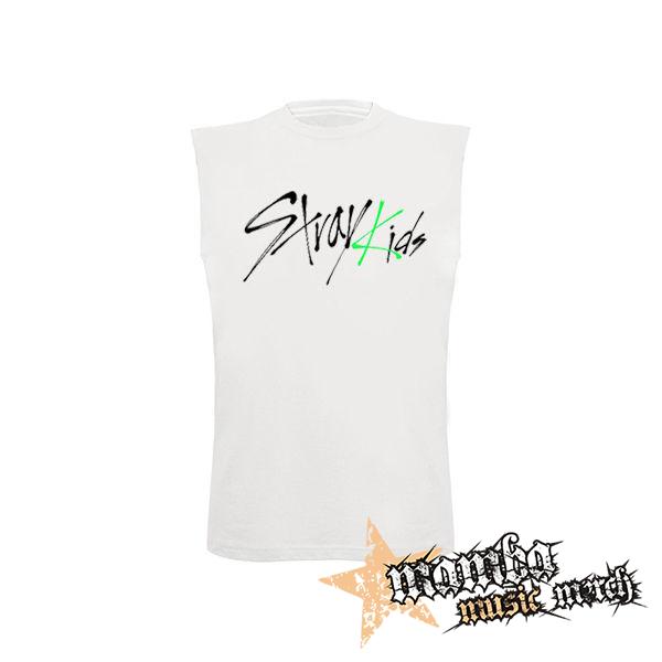 STRAY KIDS - Oddinary Green Logo - biele detské tričko bez rukávov