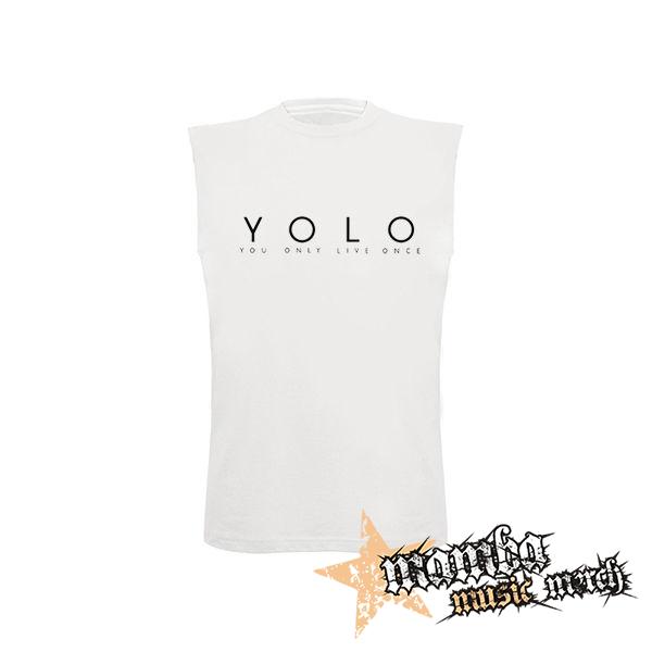 YOLO - You Only Live Once - biele detské tričko bez rukávov
