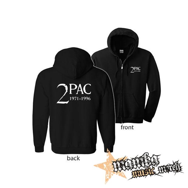 2 PAC - 1971-1996 - (Hoodie Zip-Up) zipsová čierna mikina