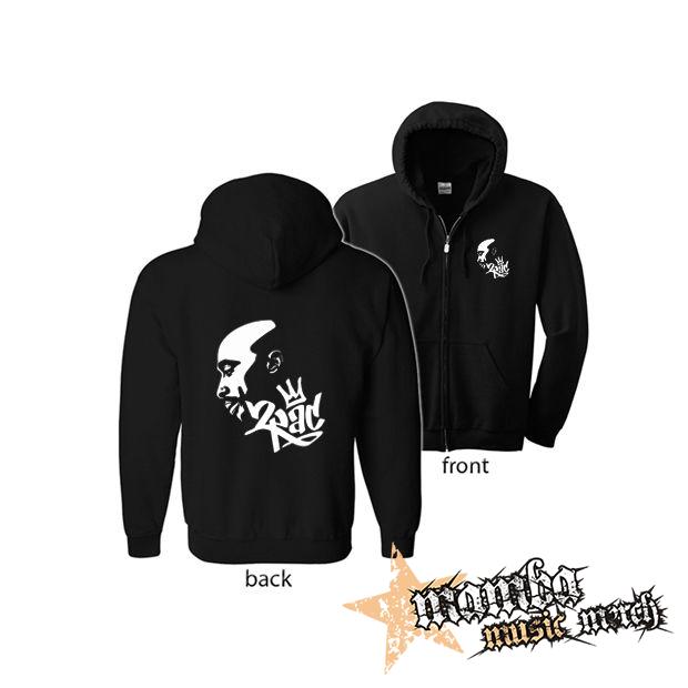 2 PAC - Portrait New (Hoodie Zip-Up) zipsová čierna mikina