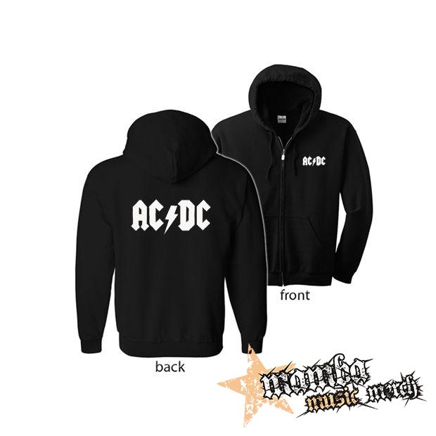 ACDC - Logo (Hoodie Zip-Up) zipsová čierna mikina
