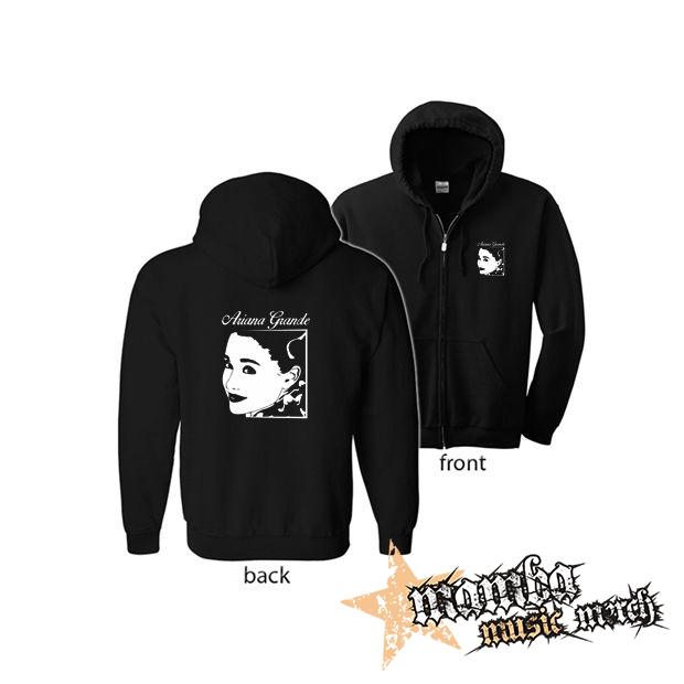 ARIANA GRANDE - Portrait (Hoodie Zip-Up) zipsová čierna mikina