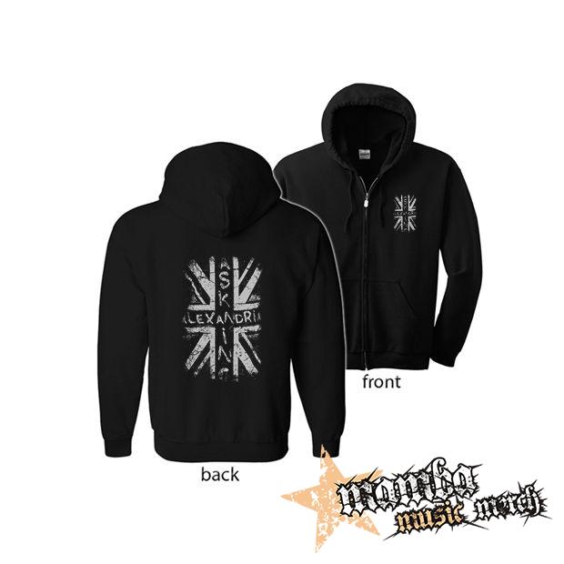 ASKING ALEXANDRIA - Grey Flag (Hoodie Zip-Up) zipsová čierna mikina