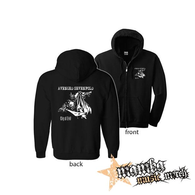 AVENGED SEVENFOLD - City Of Evil (Hoodie Zip-Up) zipsová čierna mikina