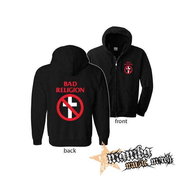 BAD RELIGION - Logo (Hoodie Zip-Up) zipsová čierna mikina