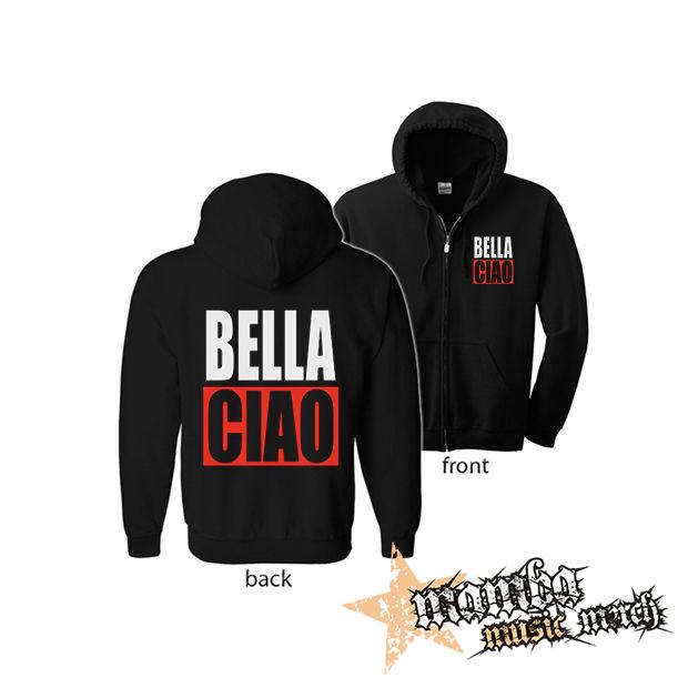 BELLA CIAO (Hoodie Zip-Up) zipsová čierna mikina