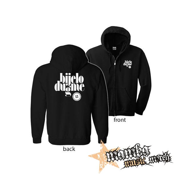 BIJELO DUGME - Logo Crest (Hoodie Zip-Up) zipsová čierna mikina