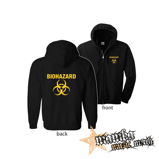 BIOHAZARD - Yellow Logo Crest (Hoodie Zip-Up) zipsová čierna mikina