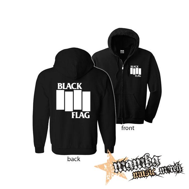 BLACK FLAG - Logo Crest (Hoodie Zip-Up) zipsová čierna mikina