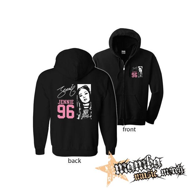 BLACKPINK - Jennie 96 Signature Portrait (Hoodie Zip-Up) zipsová čierna mikina