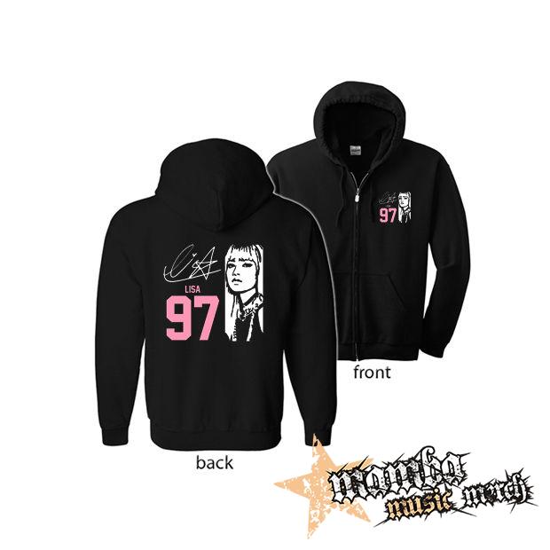 BLACKPINK - Lisa 97 Signature Portrait (Hoodie Zip-Up) zipsová čierna mikina
