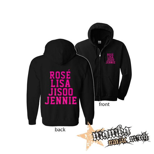 BLACKPINK - Names (Hoodie Zip-Up) zipsová čierna mikina