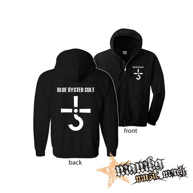 BLUE OYSTER CULT - Logo Crest (Hoodie Zip-Up) zipsová čierna mikina
