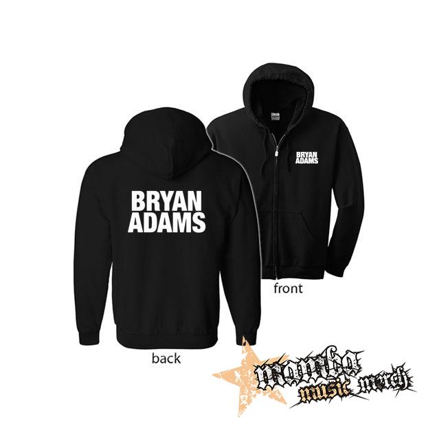 BRYAN ADAMS - Logo (Hoodie Zip-Up) zipsová čierna mikina