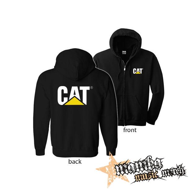 CAT - Logo (Hoodie Zip-Up) zipsová čierna mikina