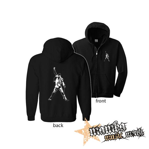 FREDDIE MERCURY - Portrait (Hoodie Zip-Up) zipsová čierna mikina