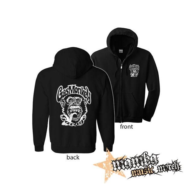 GAS MONKEY GARAGE (Hoodie Zip-Up) zipsová čierna mikina