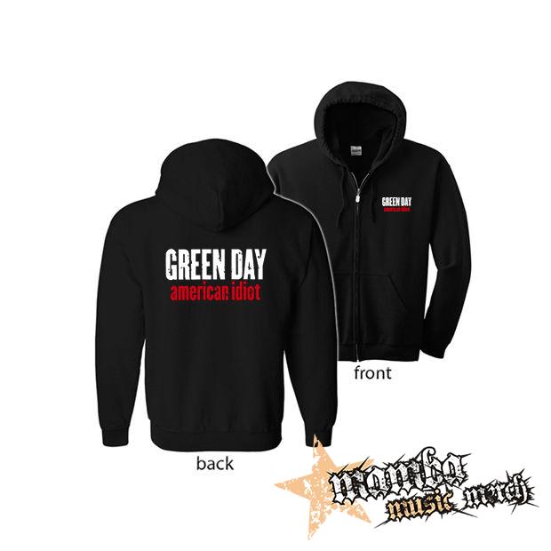 GREEN DAY - American Idiot Slogan (Hoodie Zip-Up) zipsová čierna mikina