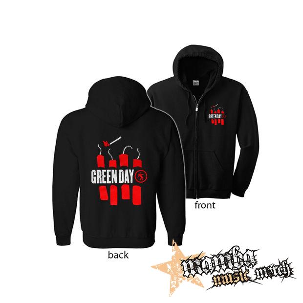 GREEN DAY - Bombs (Hoodie Zip-Up) zipsová čierna mikina