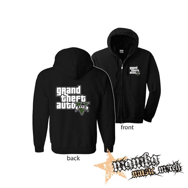 GTA - GRAND THEFT AUTO - V - (Hoodie Zip-Up) zipsová čierna mikina