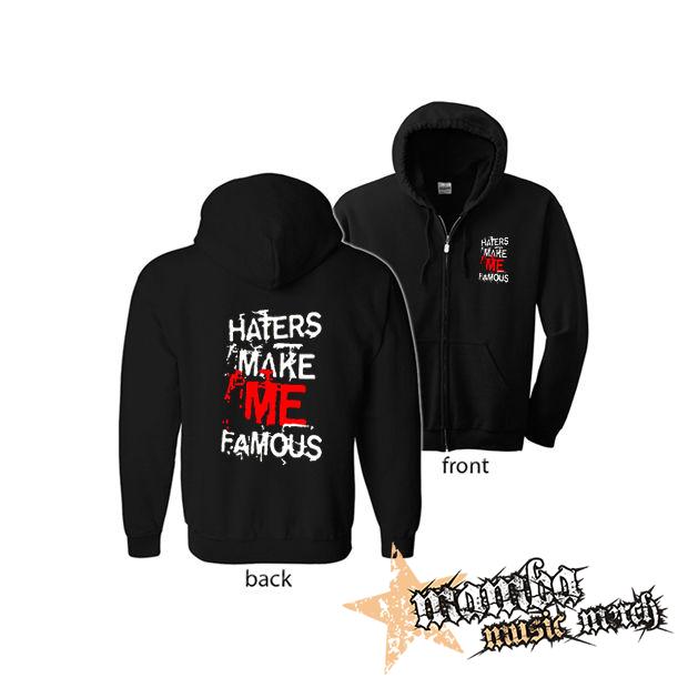 HATERS MAKE ME FAMOUS (Hoodie Zip-Up) zipsová čierna mikina